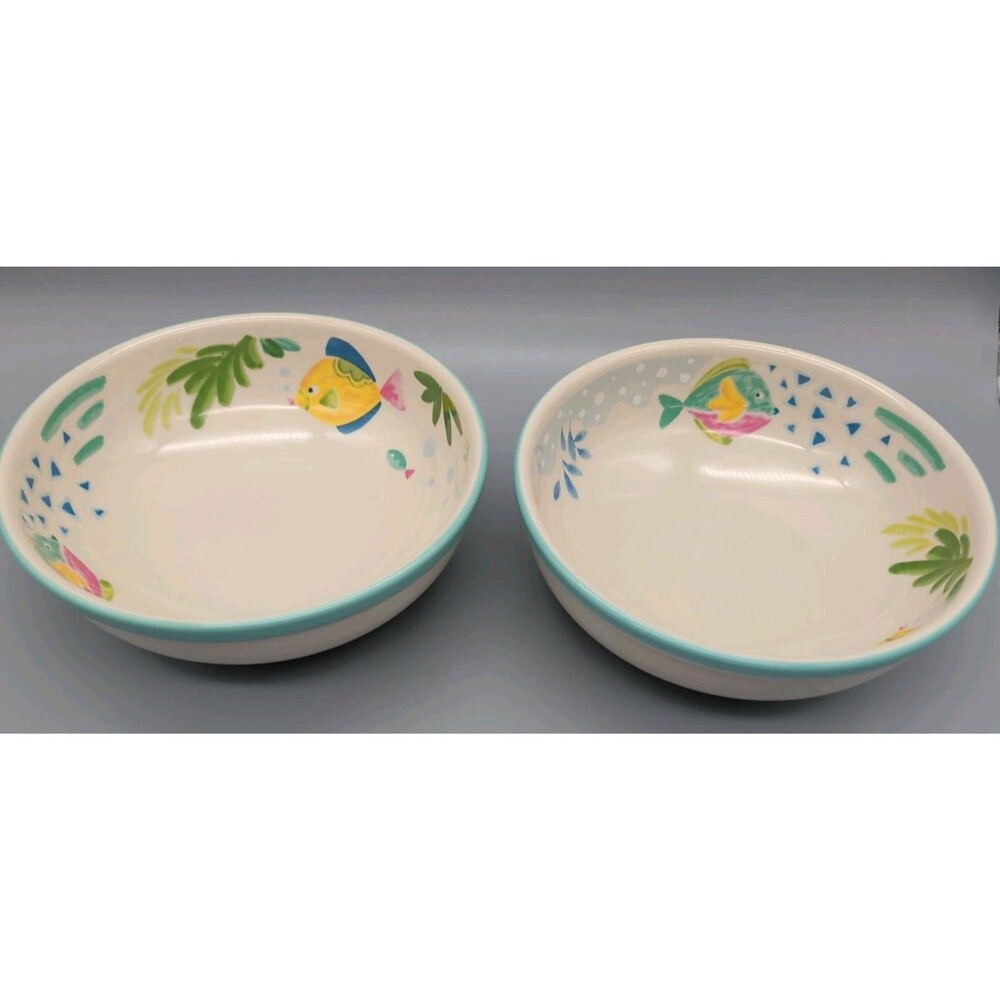 Studio Nova Y2310 Barrier Reef 7 3/4” Fish Pasta Bowls Set of 2